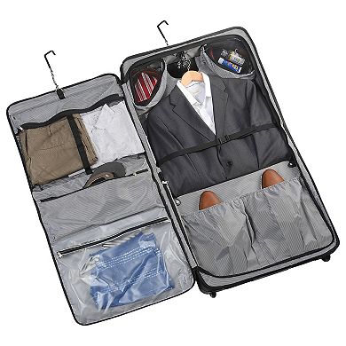 WallyBags 45" Premium Rolling Garment Bag with Multiple Pockets