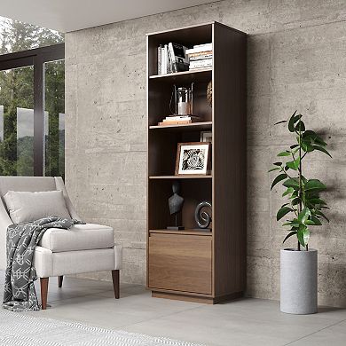 Linon Rawlins Mid-Century Modern 4-Shelf Bookcase