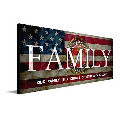 Personal-Prints "FAMILY" US Marines Wood Block Mount Wall Art