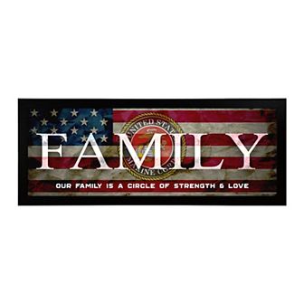 Personal-Prints US Marines "FAMILY" Canvas Framed Wall Art