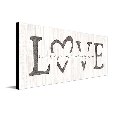 Personal-Prints "LOVE" Romantic Couples Wood Block Mount Wall Art