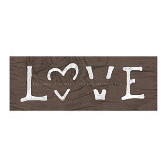 Personal-Prints "LOVE" Romantic Couples Wood Block Mount Wall Art