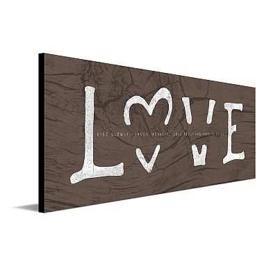 Personal-Prints "LOVE" Romantic Couples Wood Block Mount Wall Art
