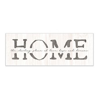 Personal-Prints "HOME" Whitewash Wood Block Mount Wall Art