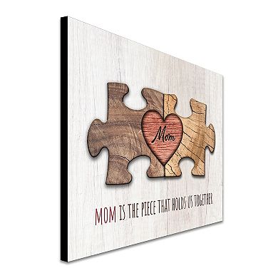 Personal-Prints "MOM" Puzzle Piece Wood Block Mount Wall Art