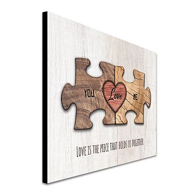 Personal-Prints "LOVE" Puzzle Piece Wood Block Mount Wall Art