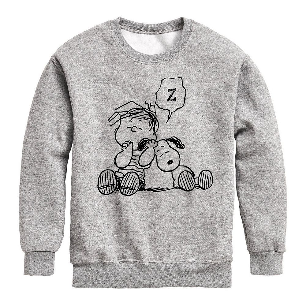 トップス beams peanuts linus raglan sweat print Boys 8-20 Peanuts Snoopy Linus Snooze Crew Fleece Sweatshirt