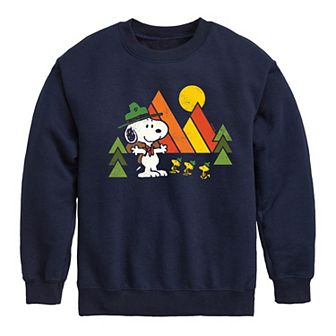 Boys 8-20 Peanuts Retro Trailblazers Fleece Crew Fleece Sweatshirt