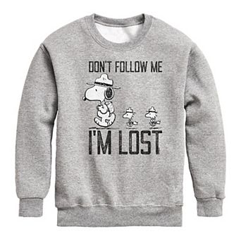 Boys 8-20 Peanuts Im Lost Fleece Crew Fleece Sweatshirt