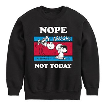 Boys 8-20 Peanuts Nope Not Today Fleece Crew Fleece Sweatshirt