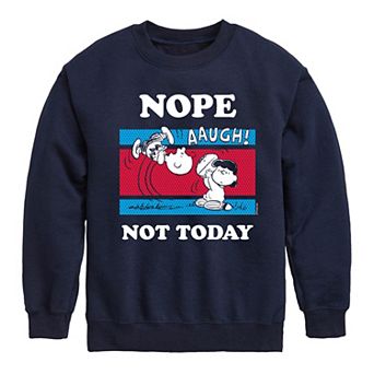 Boys 8-20 Peanuts Nope Not Today Fleece Crew Fleece Sweatshirt