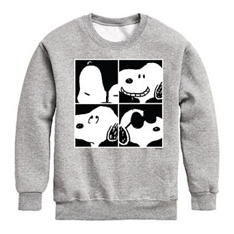 Boys 8-20 Peanuts Snoopy Grid Fleece Crew Fleece Sweatshirt