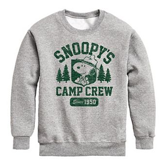 Boys 8-20 Peanuts Snoopys Camp Crew Fleece Crew Fleece Sweatshirt