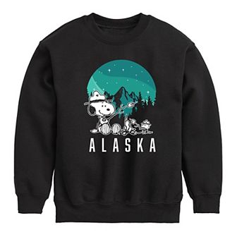 Boys 8-20 Peanuts Alaska Camping Crew Fleece Sweatshirt