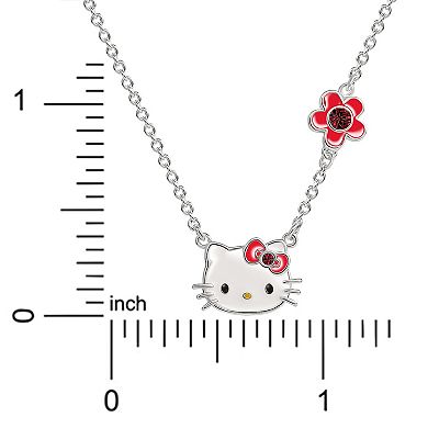 Hello Kitty Silver Plated Crystal Necklace