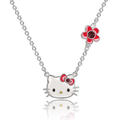 Hello Kitty Silver Plated Crystal Necklace