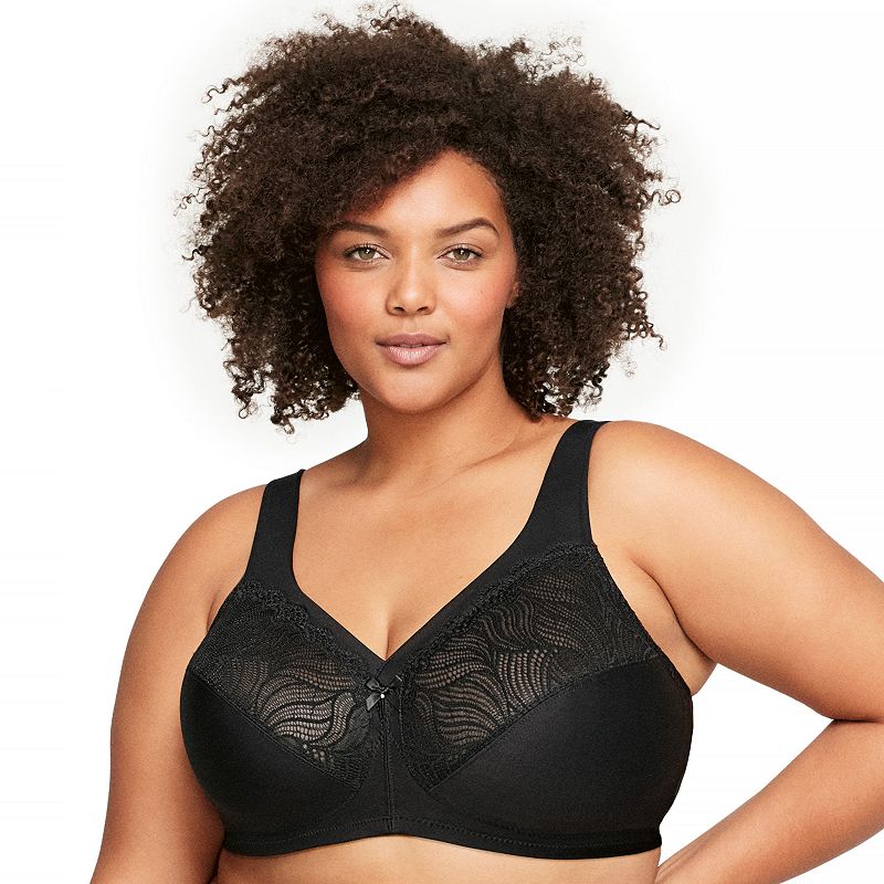 Plus Size Glamorise Full Figure MagicLift Natural Shape Wireless Support Bra 1010, Women's, Size: 50 B, Black