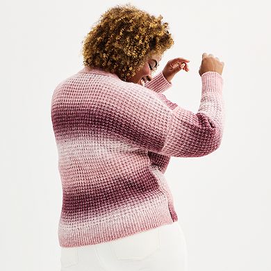 Plus Size Sonoma Goods For Life® Cozy Yarn Button Front Cardigan