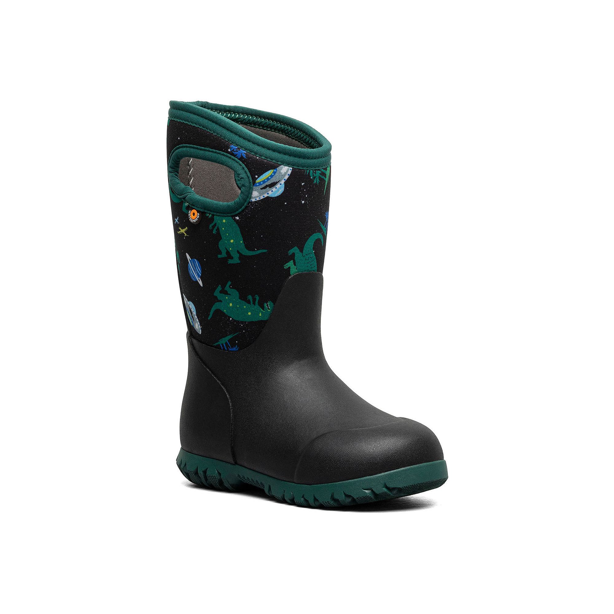 Bogs York Kids Waterproof Rain Boots, Boys, Size: 1, Dino