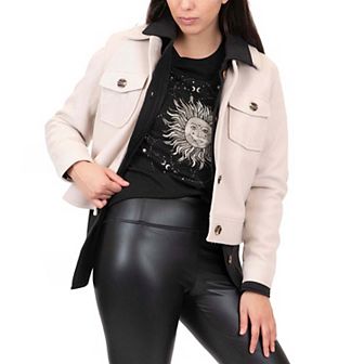 Junior's Coffee Shop Faux Wool Trucker Jacket