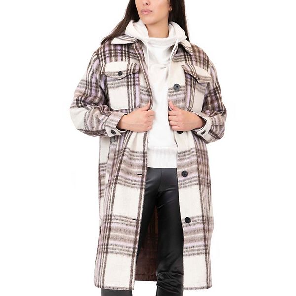 Junior's Coffee Shop Elongated Faux Wool Shacket