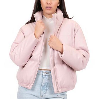 Junior's Coffee Shop Faux Leather Puffer Coat
