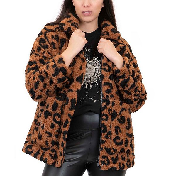 Coffee shop faux fur jacket sale