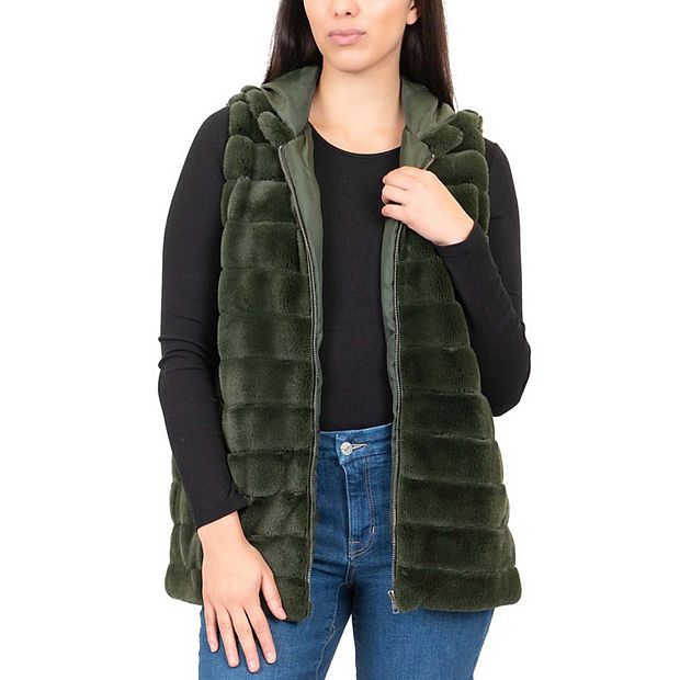 Coffee shop faux fur jacket sale