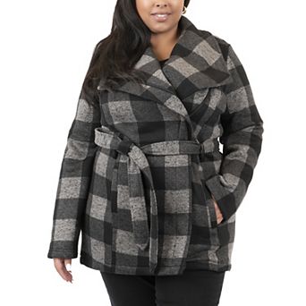 Plus Size Junior's Coffee Shop Belted Knit Wrap Jacket