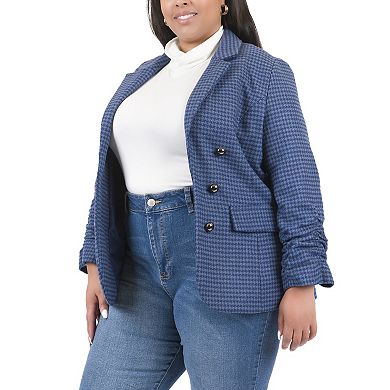 Plus Size Junior's Coffee Shop Faux Wool Blazer