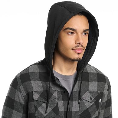 Hurley Men's Plaid Hooded Flannel Shirt