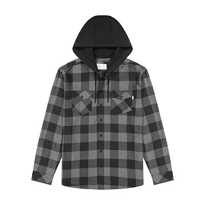 Hurley Men s Plaid Hooded Flannel Shirt