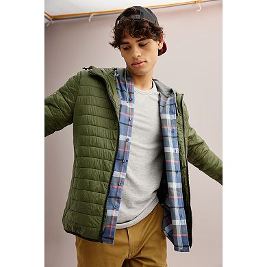 Hurley Men's Plaid Hooded Flannel Shirt