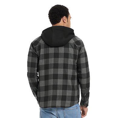 Hurley Men's Plaid Hooded Flannel Shirt