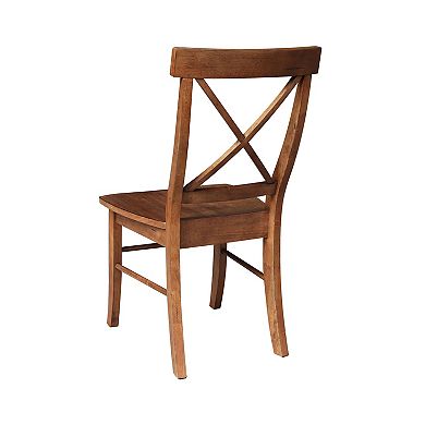 International Concepts Solid Wood X-Back Dining Chair 2-pc. Set