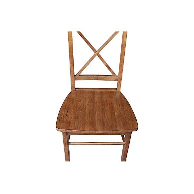 International Concepts Solid Wood X-Back Dining Chair 2-pc. Set