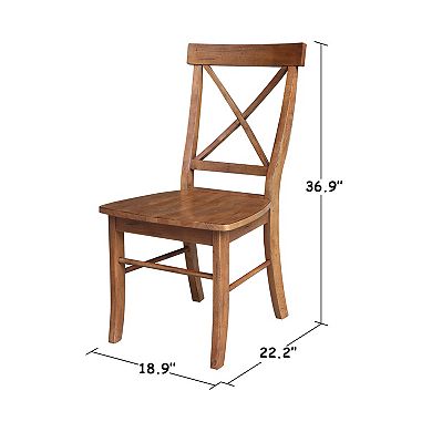 International Concepts Solid Wood X-Back Dining Chair 2-pc. Set