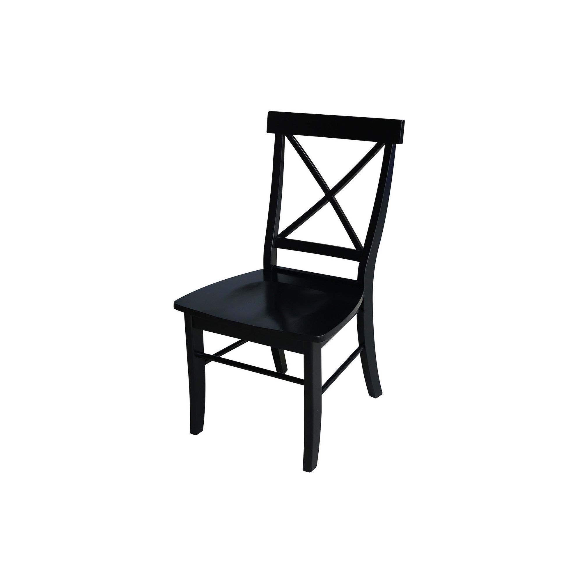 International Concepts Solid Wood X-Back Dining Chair 2-pc. Set, Black