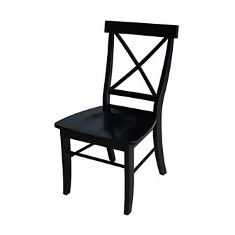 International Concepts Solid Wood X-Back Dining Chair 2 pc Set