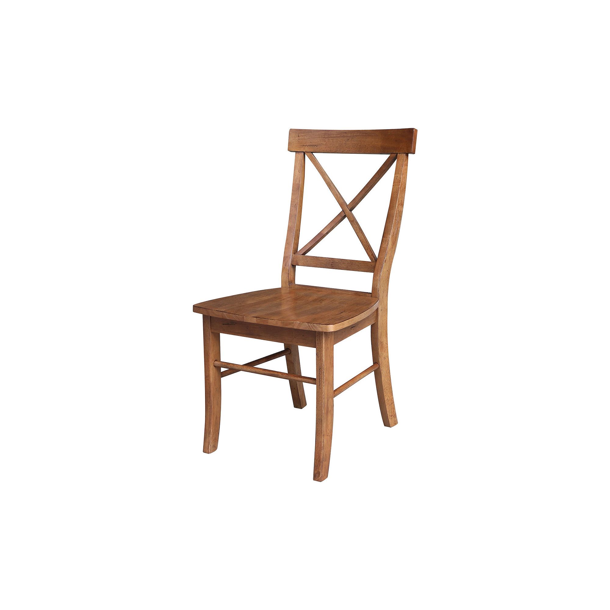 International Concepts Solid Wood X-Back Dining Chair 2-pc. Set, Distressed