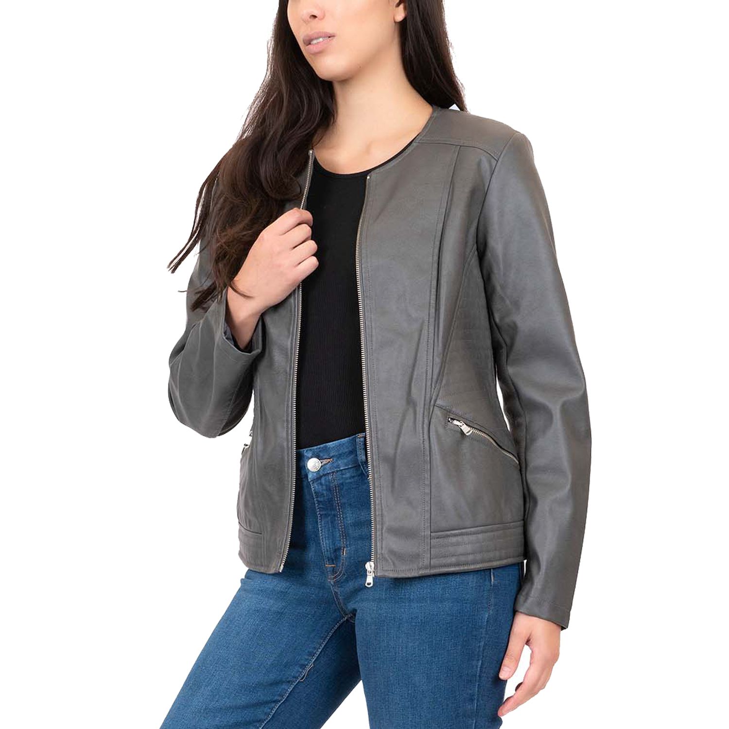 Kohls ladies leather on sale jackets