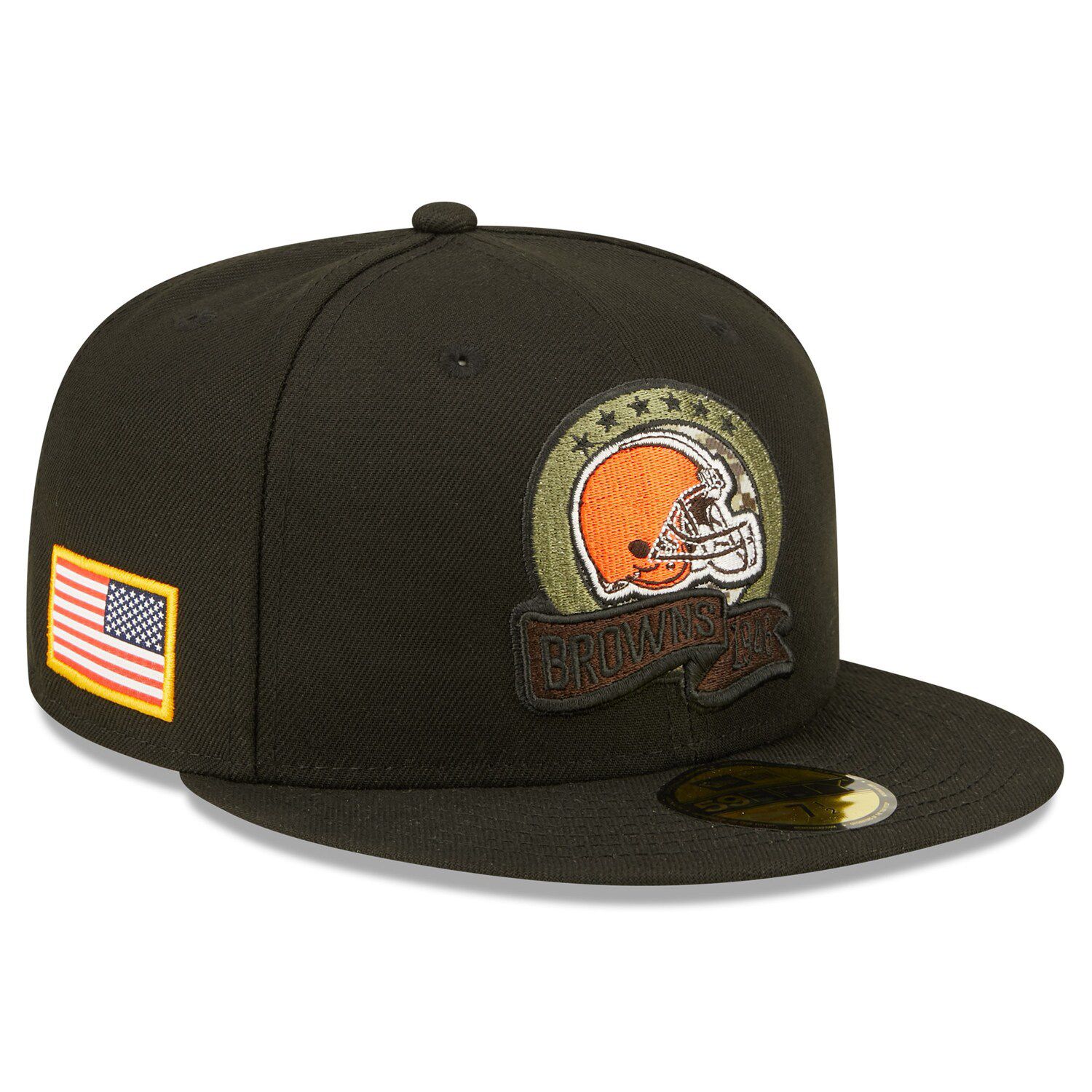 Men's Cleveland Browns New Era Heathered Gray/Brown 2022 Sideline Brownie  The Elf 39THIRTY Historic Flex Hat