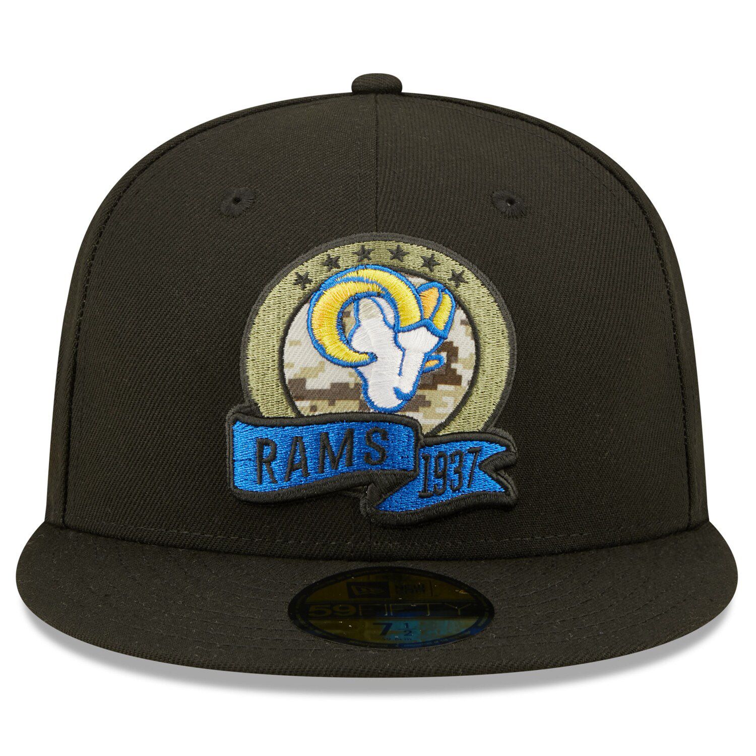 Men's New Era Black Los Angeles Rams 2022 Salute To Service 59FIFTY ...