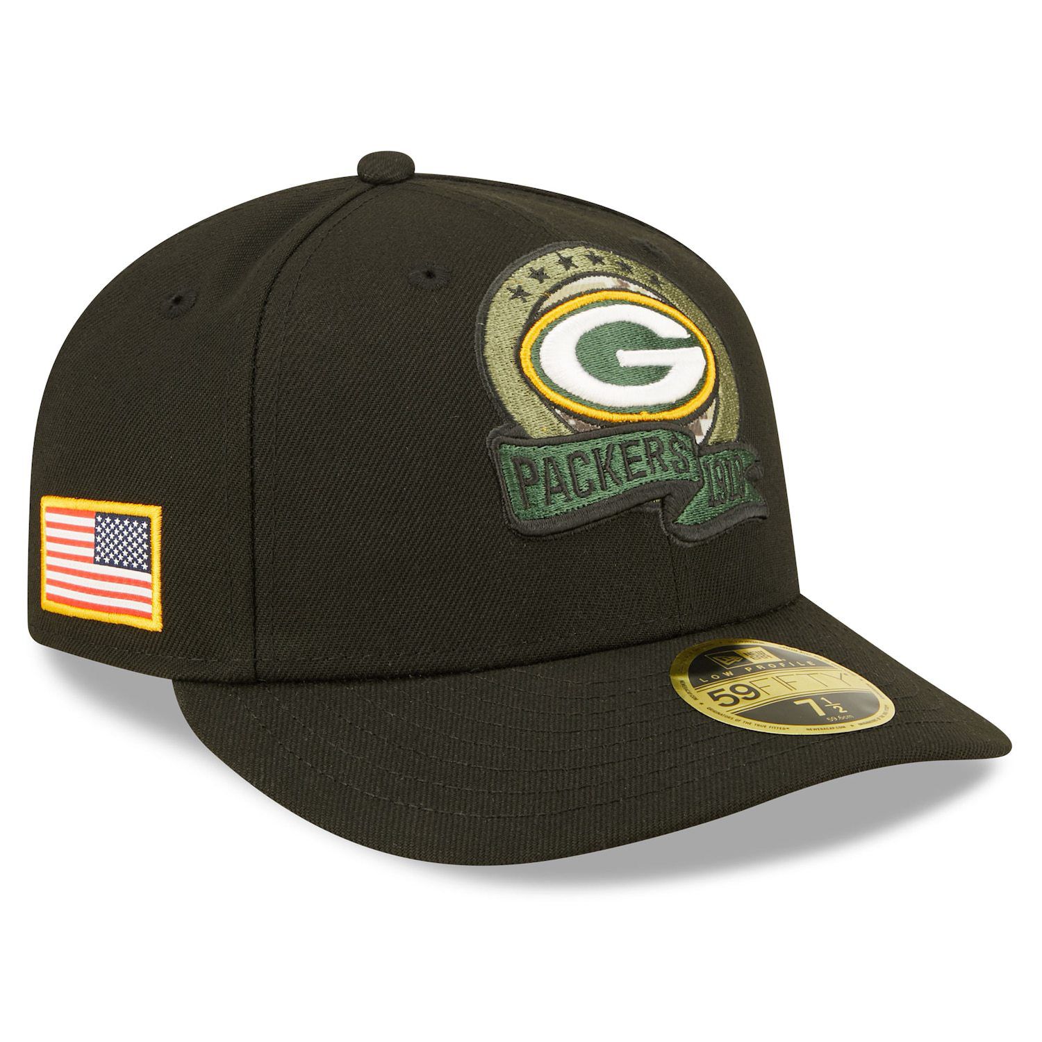 Green Bay Packers New Era 2023 Salute to Service 39THIRTY Flexfit Hat M/L Camo