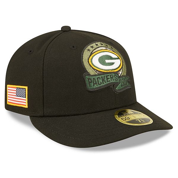 Men's New Era Black Green Bay Packers 2022 Salute To Service Low Profile  59FIFTY Fitted Hat