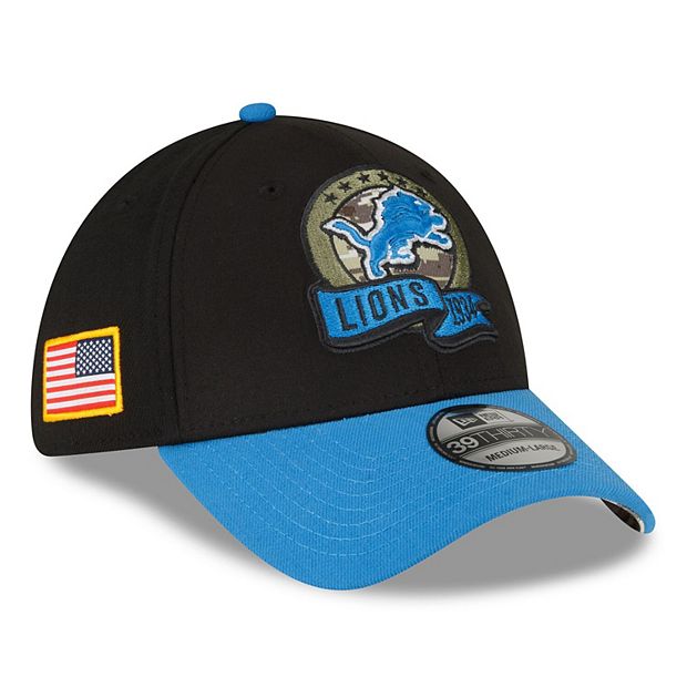 Detroit Lions 2022 Salute to Service New Era 9Forty Adjustable Trucker Hat-  Black