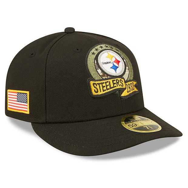 New Era 39THIRTY Pittsburgh Steelers Hat 2022 Salute Service S/M Flex Black  Cap