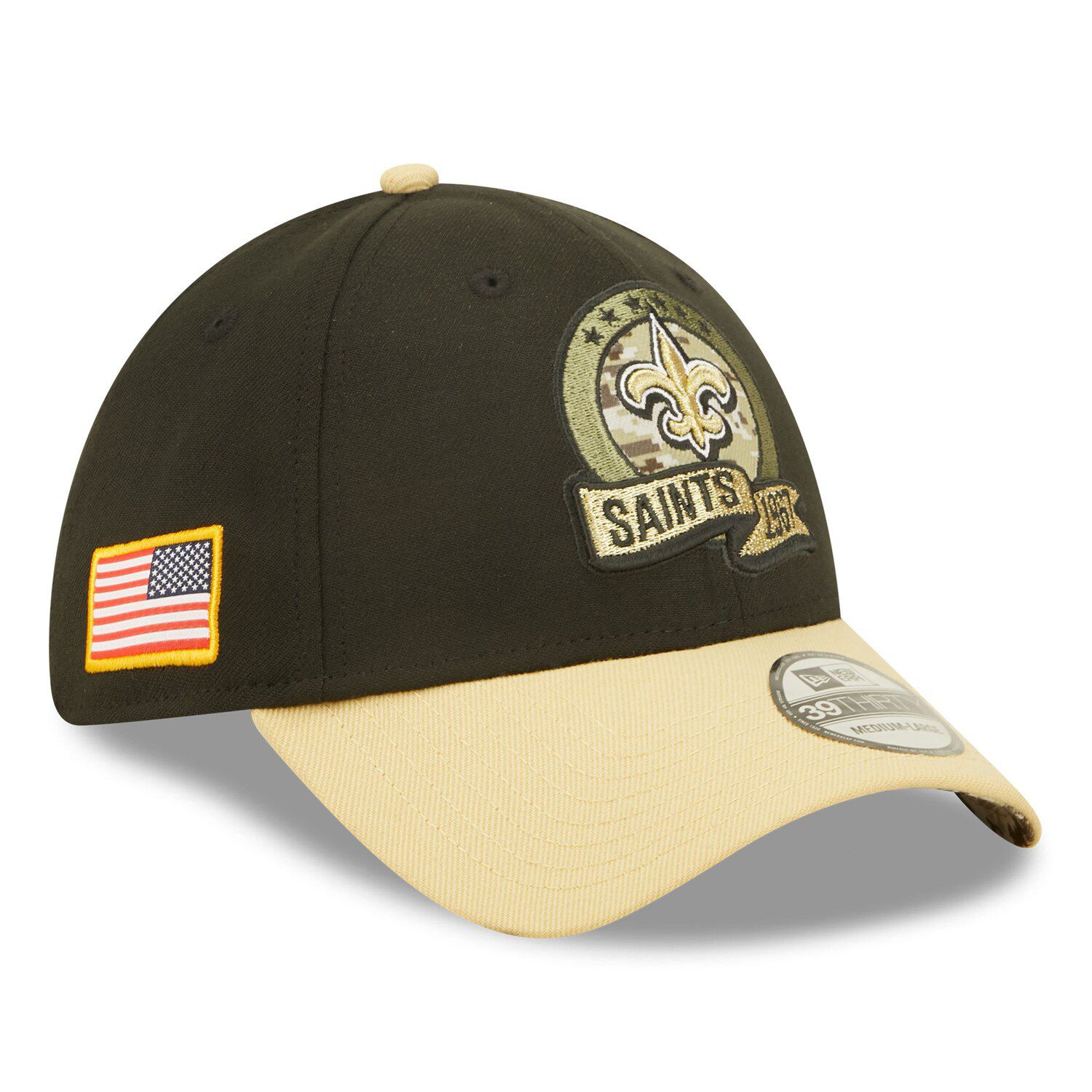 Men's New Era Black Orleans Saints 2023 Salute to Service Cuffed Knit Hat