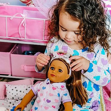 Playtime by Eimmie 18 Inch Allie Doll with Outfit, Carrying Case, and Pajamas