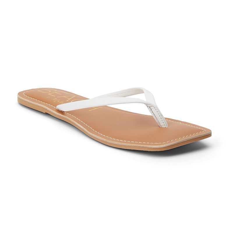 Beach by Matisse Bungalow Women's Leather Thong Sandals, Size: 6, White